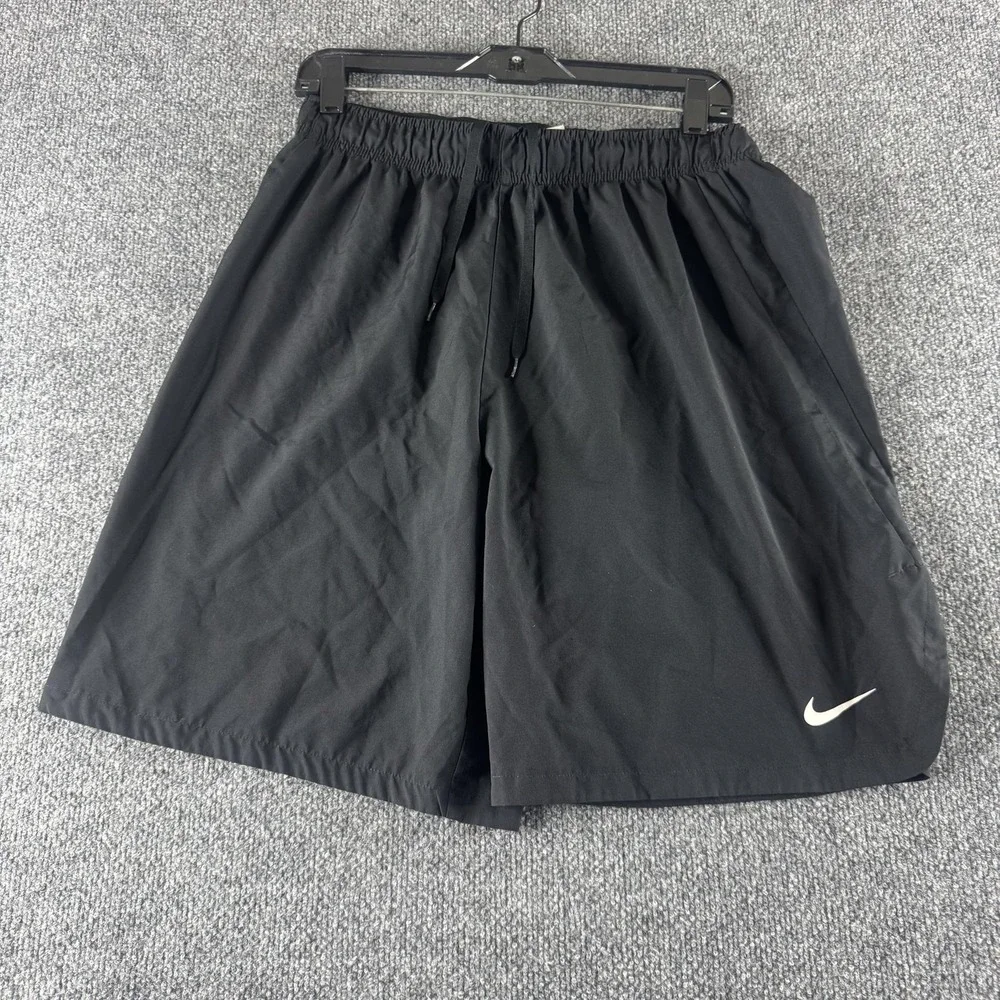 Nike Shorts Mens L Black Dri-FIT Microfiber 9 Inseam Running Gym Training